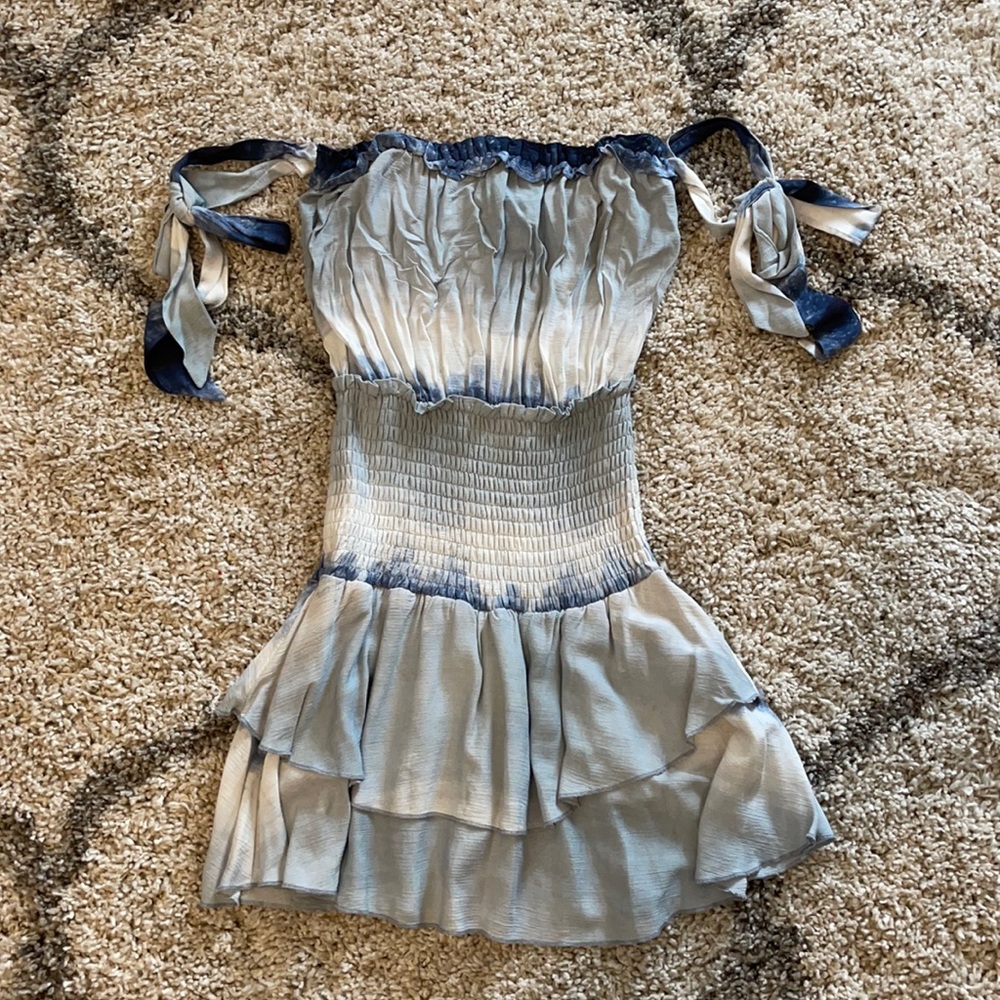 We are all pretty girls off the shoulder Romper tie dye